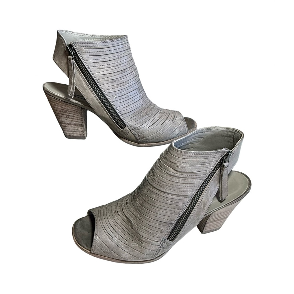 Paul Green Leather Cayanne Leather Peep Toe Stone Color  Size 10